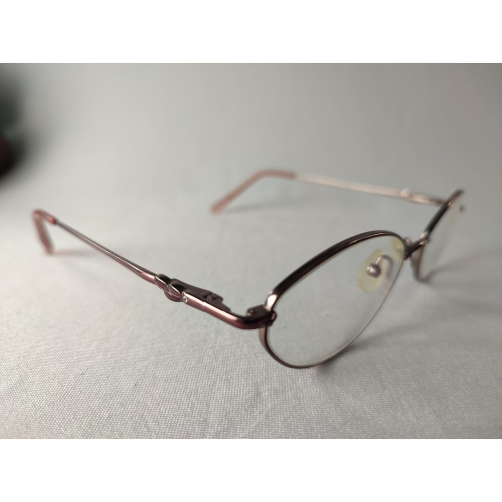 Saks Fifth Avenue UG9 Plum Burgundy Oval Metal Eyeglass Frames Women 48-18-130